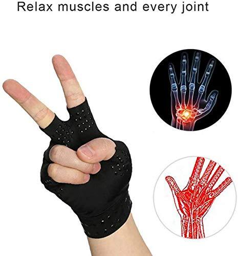 Chargen Chargen Arthritis Gloves Compression Gloves Fingerless Gloves Magnetic Anti-Arthritis Therapeutic Therapy Fingerless Gloves Relief Hand Pain Relief Heal Joints Relief (Black) 8*4*0.3