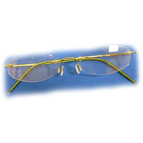 MAGNIFYING AIDS +3 Diopter Eschenbach Rimless Reading Glasses - Green Oval