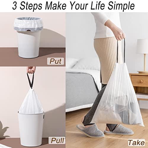 Aocoer 8 Gallon Drawstring Trash Bag, Small Garbage Bags, 90 Count