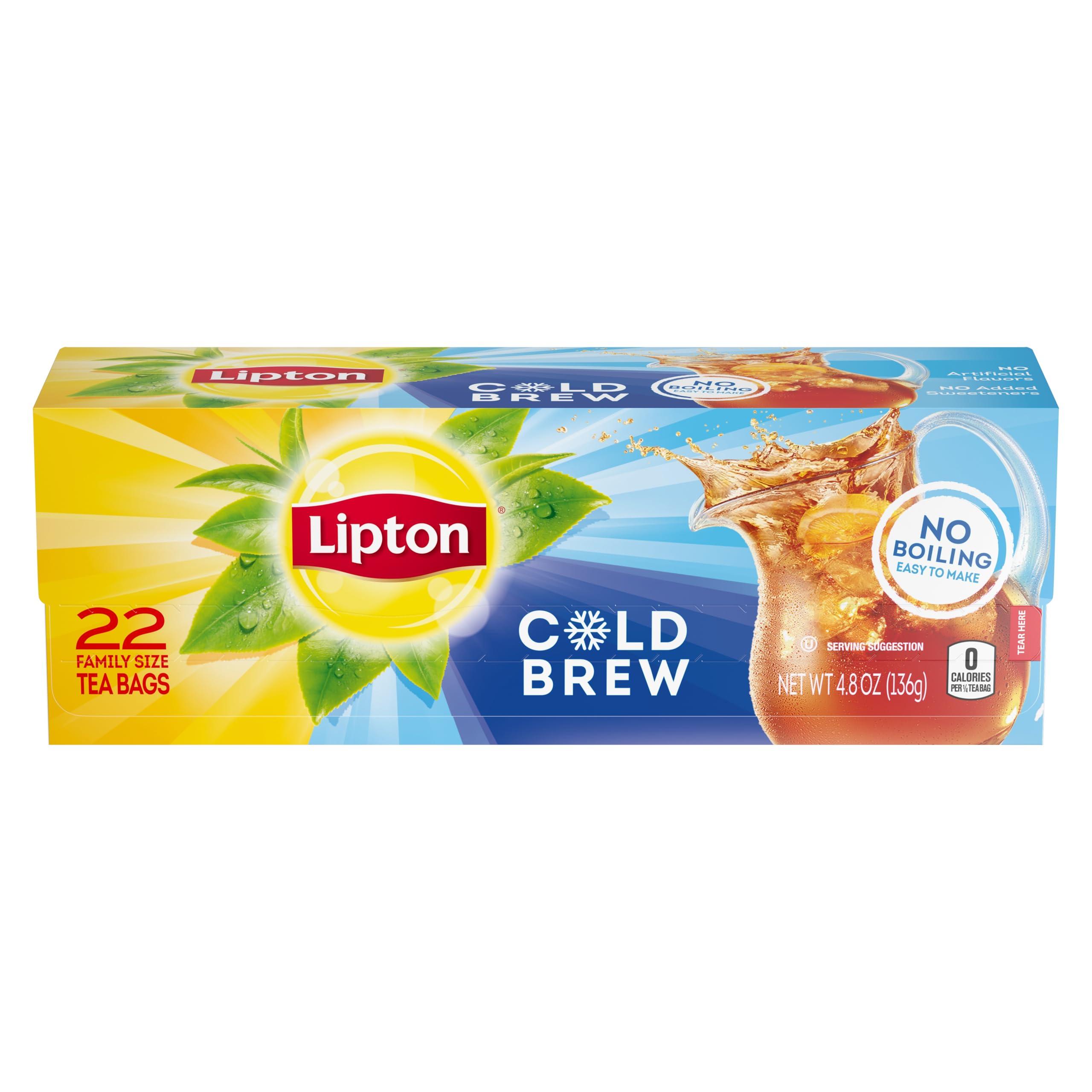 Lipton Lipton Cold Brew Iced Tea Bags, Family Size Iced Tea Bags, 22 Total Tea Bags