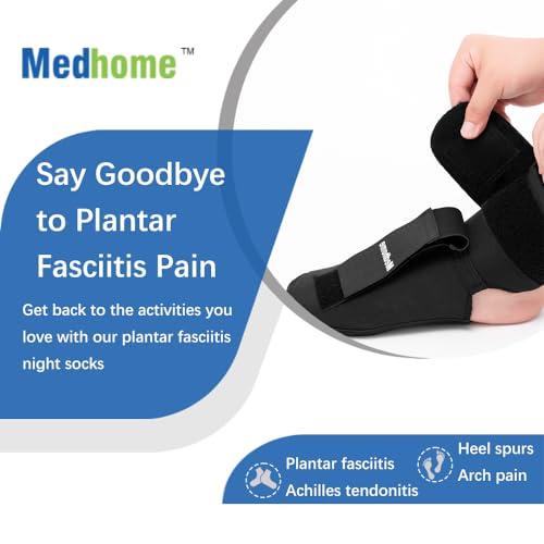 Medhome Medhome Night Splint Sock - Adjustable Plantar Fasciitis Brace for Sleeping,Heel Pain,Foot Drop,Achilles Tendonitis, (Medium)