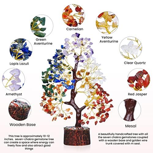 YATSKIA YATSKIA 7 Chakra Tree of Life, Crystals and Healing Stones, Birthday Gifts for Women - Crystal Tree for Positive Energy, Office Decor, Gifts for Women, Mom Birthday Gifts for Women