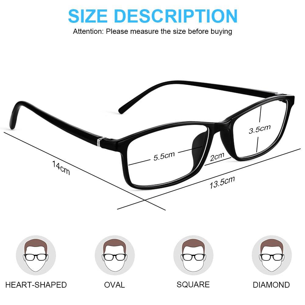 URAQT URAQT 2Pcs Blue Light Glasses for Women Men, Blue Light Blocking Glasses Lightweight Computer Glasses Anti Eyestrain & UV Glare Gaming Vintage Fake Eyeglasses Readers Clear Lens Reading Glasses