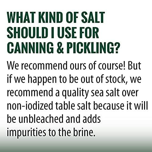 Sea Salt Superstore Pickling & Canning Salt, Pickling Salt & Curing Salt for Natural Preserving, Fine Sea Salt & Kosher Salt for Brining, 1 lb Shaker Non Iodized Salt, Sea Salt Superstore