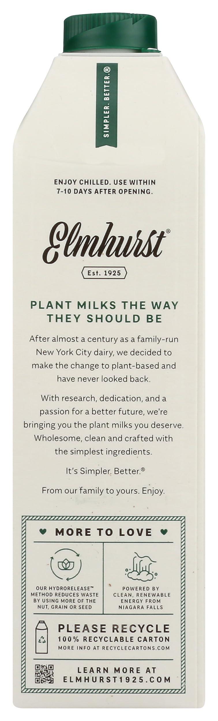 Elmhurst ELMHURST Unsweetened Oat Milk, 32 FZ