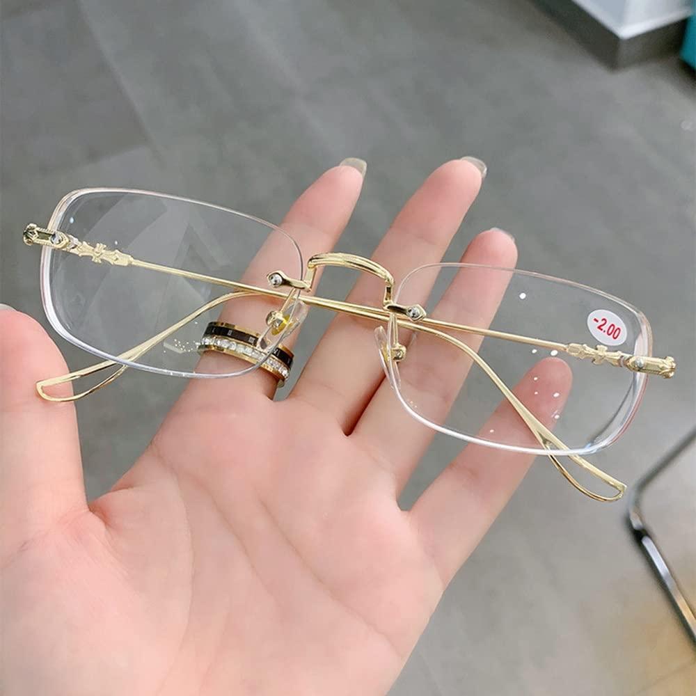 WEBUP WEBUP 2.0 Rimless Computer Reading Glasses Mens Reading Glasses Ultralight Frameless Glasses Men Blue Light Blocking Eyewear (Color : Silver, Size : Diopter+2.5)