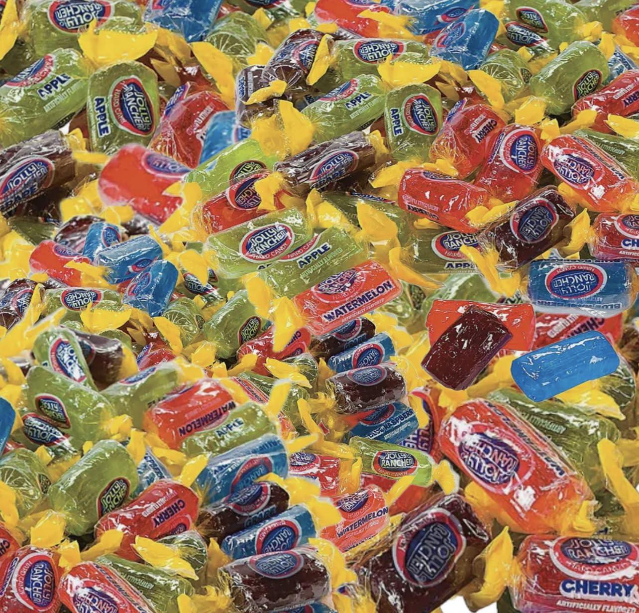 CANDYRIFIC CLASSIC ORIGINAL JOLLY RANCHER HARD CANDY | 3 LBS Bag of JOLLY RANCHER Assorted Hard Candy with Watermelon, Green Apple, Cherry, Grape and Blue Raspberry Fruit Flavors | include SameDay Shippers Branded Bag Clip