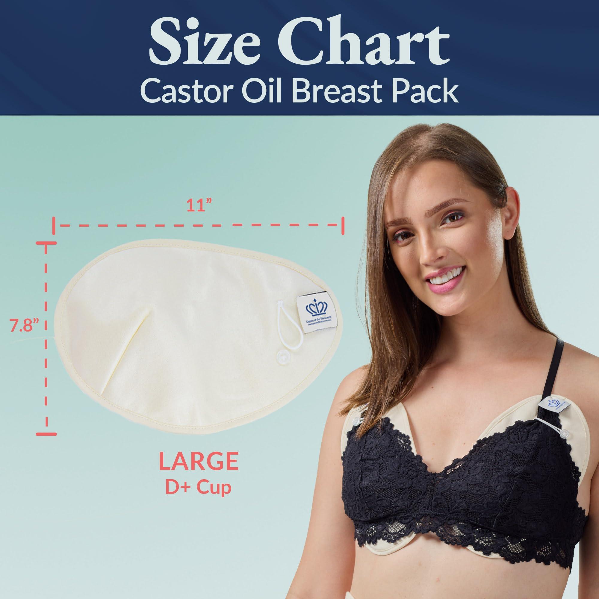 QUEEN OF THE THRONES QUEEN OF THE THRONES Castor Oil Pack for Breast (Large) - Heatless, Less-Mess, Reusable - Organic Cotton Flannel, Comfort Fit, Soft Straps & Naturopathic Doctor Designed (Castor Oil Sold Separately)