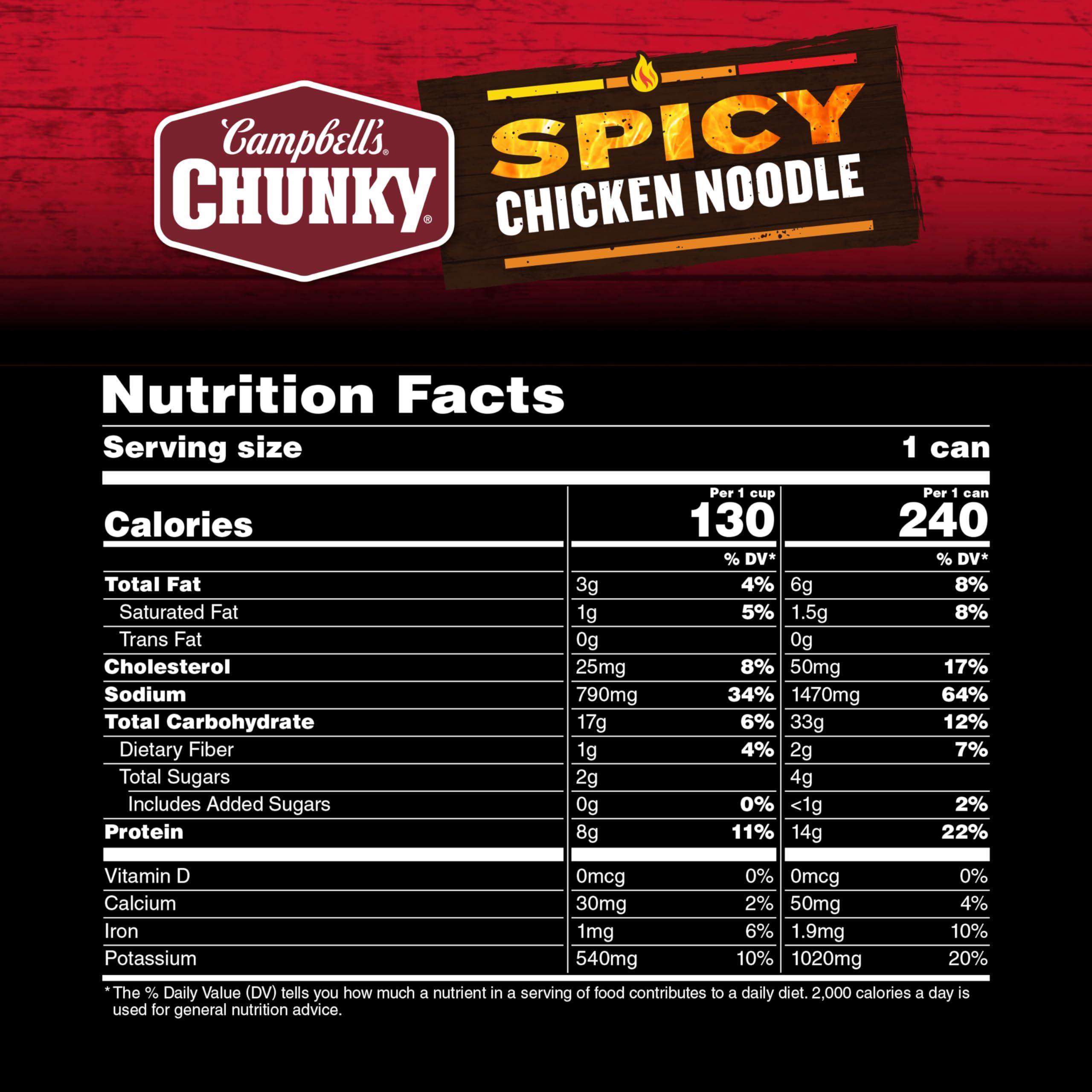 Campbell's Campbell's Chunky Soup, Spicy Chicken Noodle Soup, 16.1 Oz Can (Case of 8)