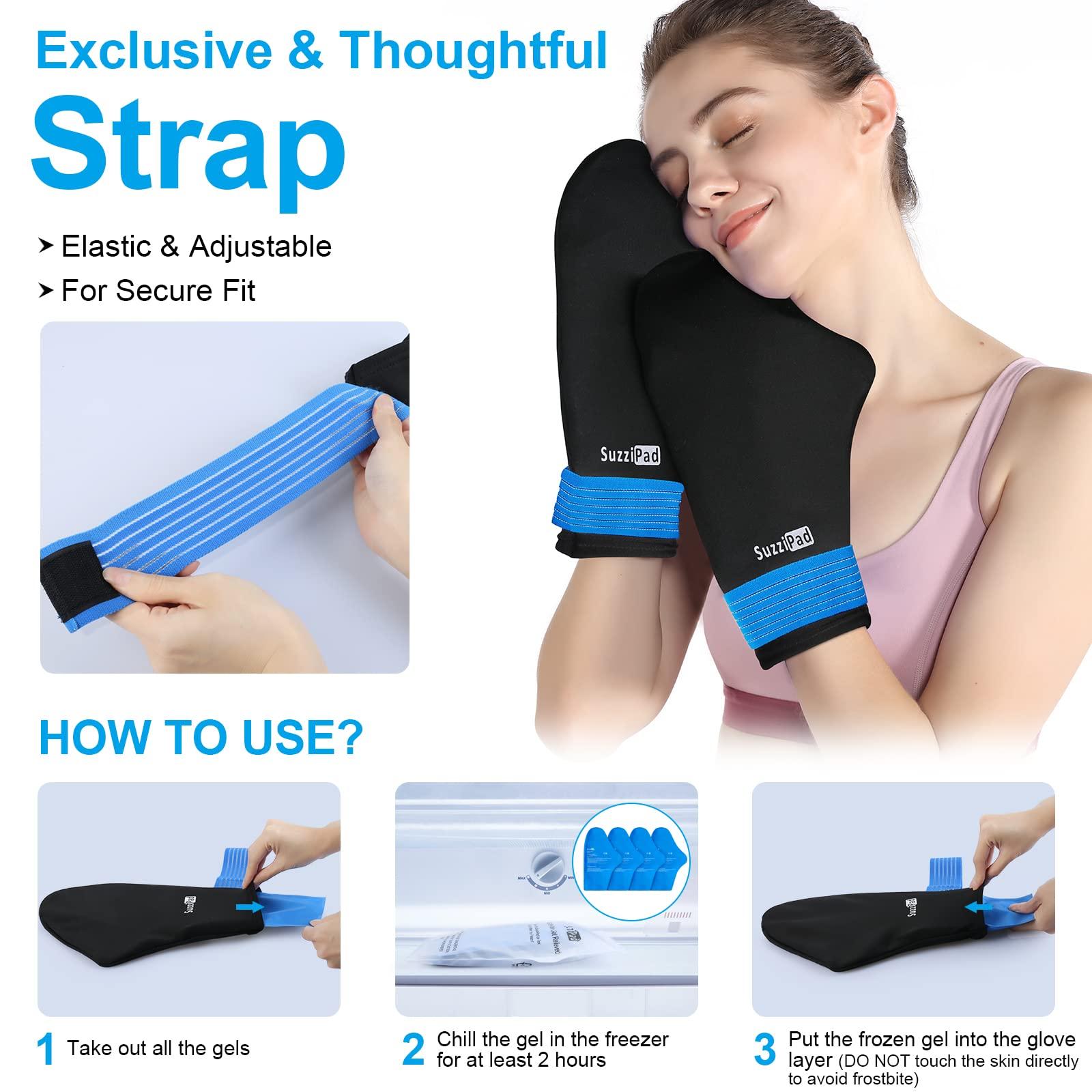 SUZZIPAD SuzziPad Foot Ice Pack Cooling Socks & Cold Gloves for Chemotherapy Neuropathy, Comfort Items for Chemo Patients, Ideal for Plantar Fasciitis, Hand Pain Relief, Gout Relief for feet, L