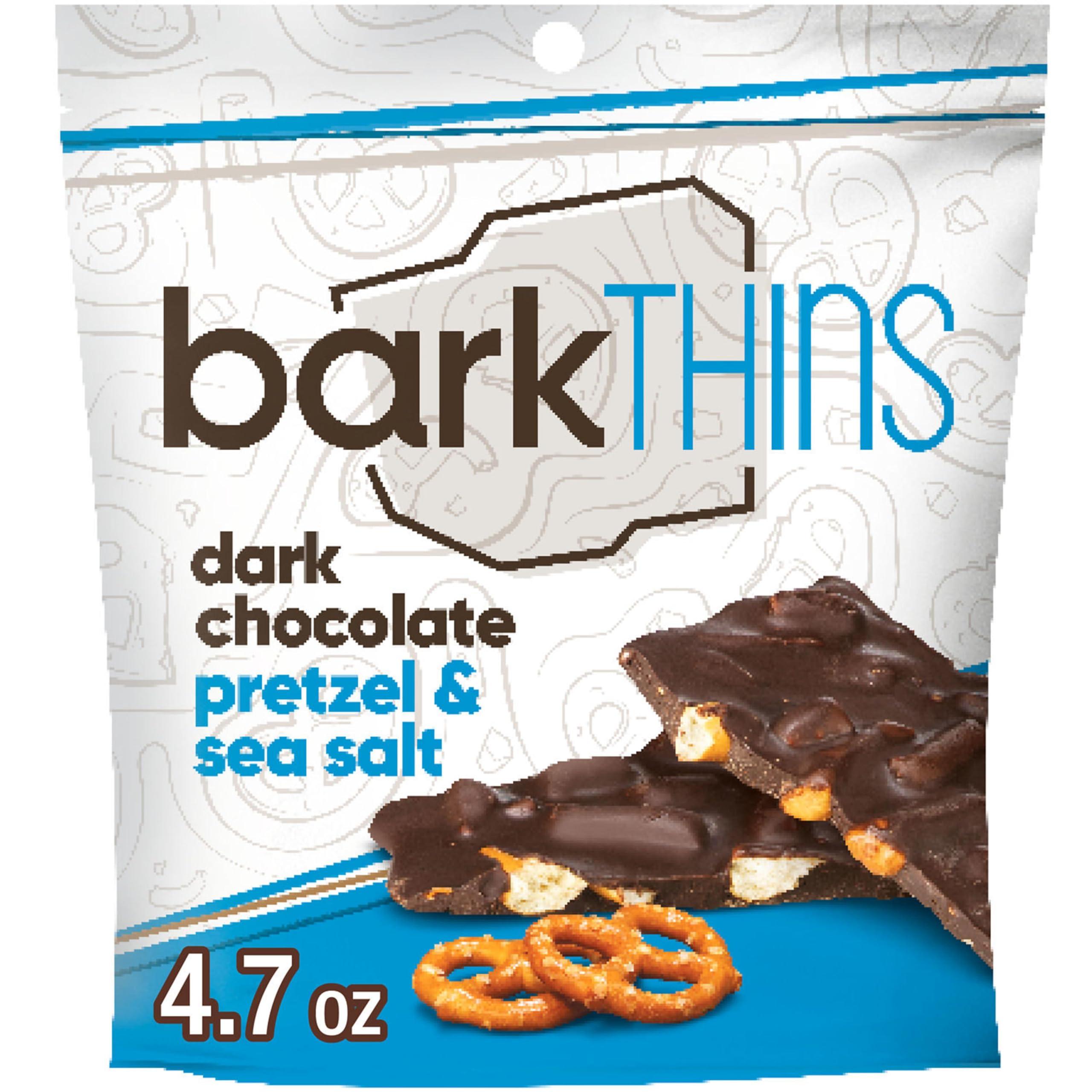 barkTHINS barkTHINS Dark Chocolate, Pretzel and Sea Salt Snacking Chocolate Bag, 4.7 oz