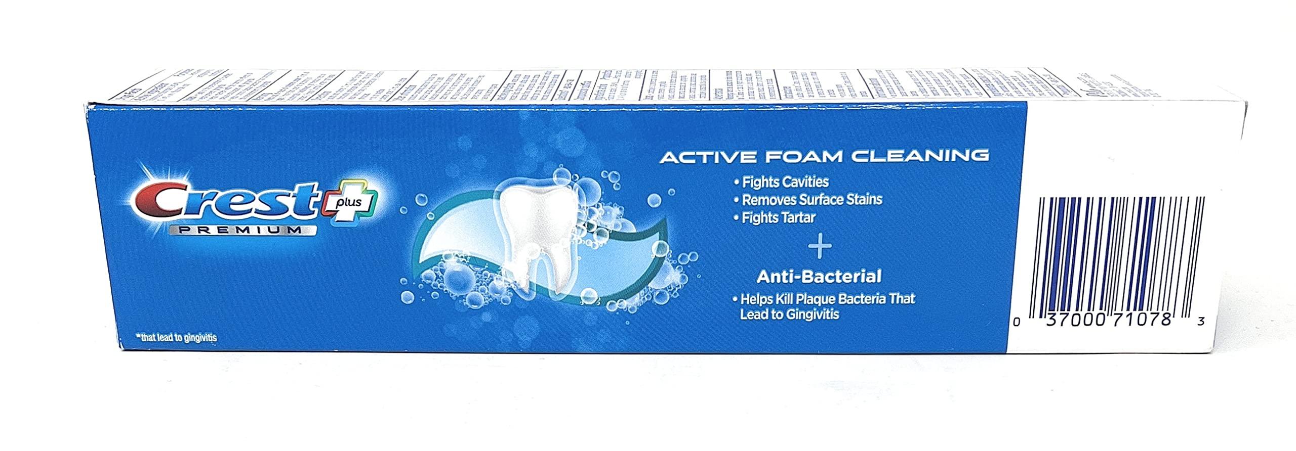 Crest Crest Premium Plus Anti-Bacterial Toothpaste, Smooth Peppermint Flavor 7.0 oz (Pack of 3)