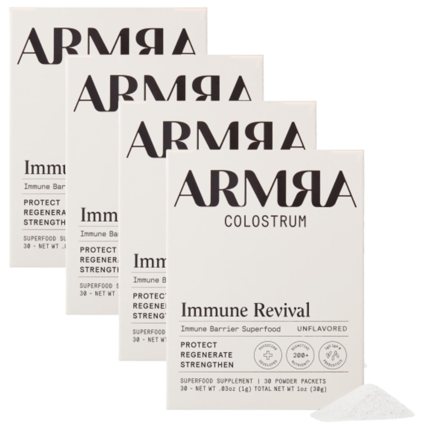 ARMRA ARMRA Colostrum Premium Powder, Grass Fed, Gut Health Bloating Immunity Skin & Hair, Contains 400+ Bioactive Nutrients, Keto, Gluten & Fat Free (Unflavored Bundle | 120 Servings)