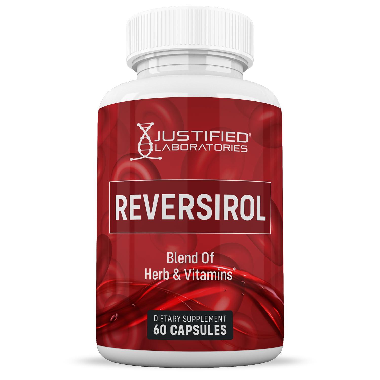 Justified Laboratories Reversirol Advanced Formula 620MG Formula Supplement Pills 60 Capsules
