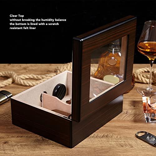 Xcello Xcello Wood Cigar Humidor with Clear Top Desktop Cigar Box for 50 Cigars, Hygrometer Included