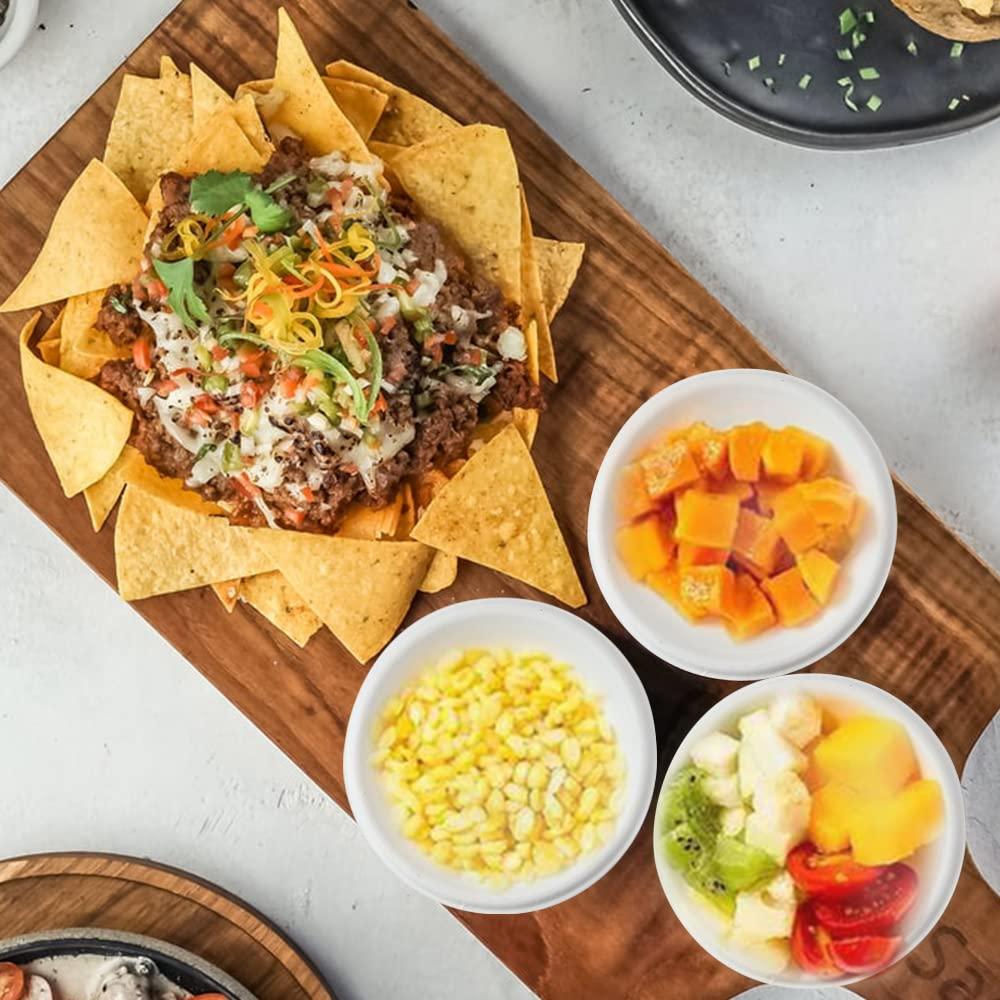 Oomcu Oomcu 100 Pack 8oz Paper Bowls Disposable Heavy Duty,Compostable Bowls Disposable Soup Bowls for Hot Food,Small Disposable Food Bowls for Ice Cream,Salad,Snacks,Dessert,Picnics Bowl (White)