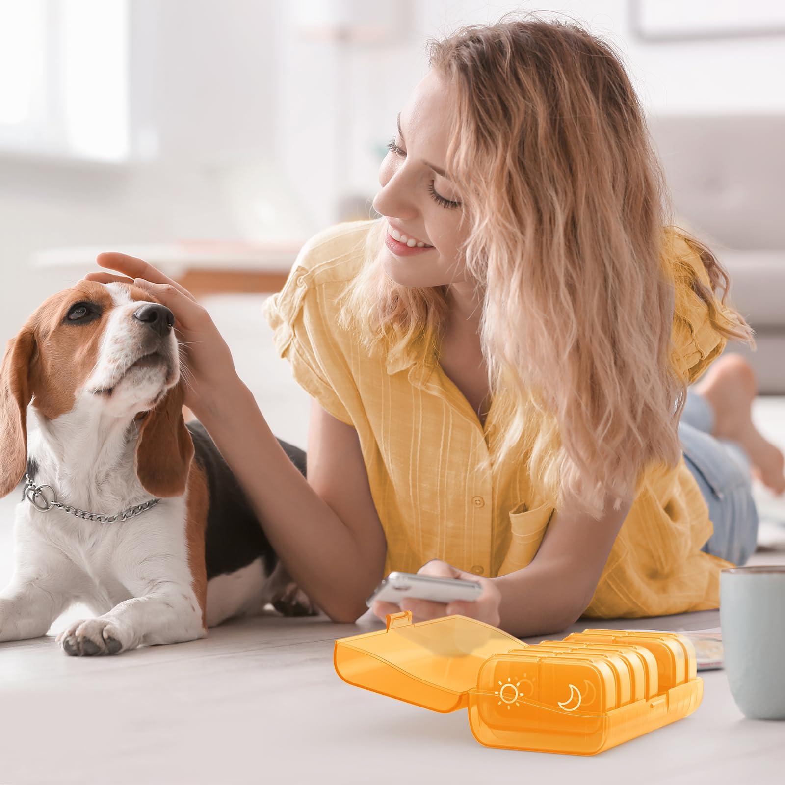 AUVON AUVON XL Weekly Pill Organizer 2 Times a Day with One-Side Large Opening Design for Easy Filling, AM PM Pill Box 7 Day, Portable Travel Pill Case for Medication, Vitamins, Fish Oils, Supplements