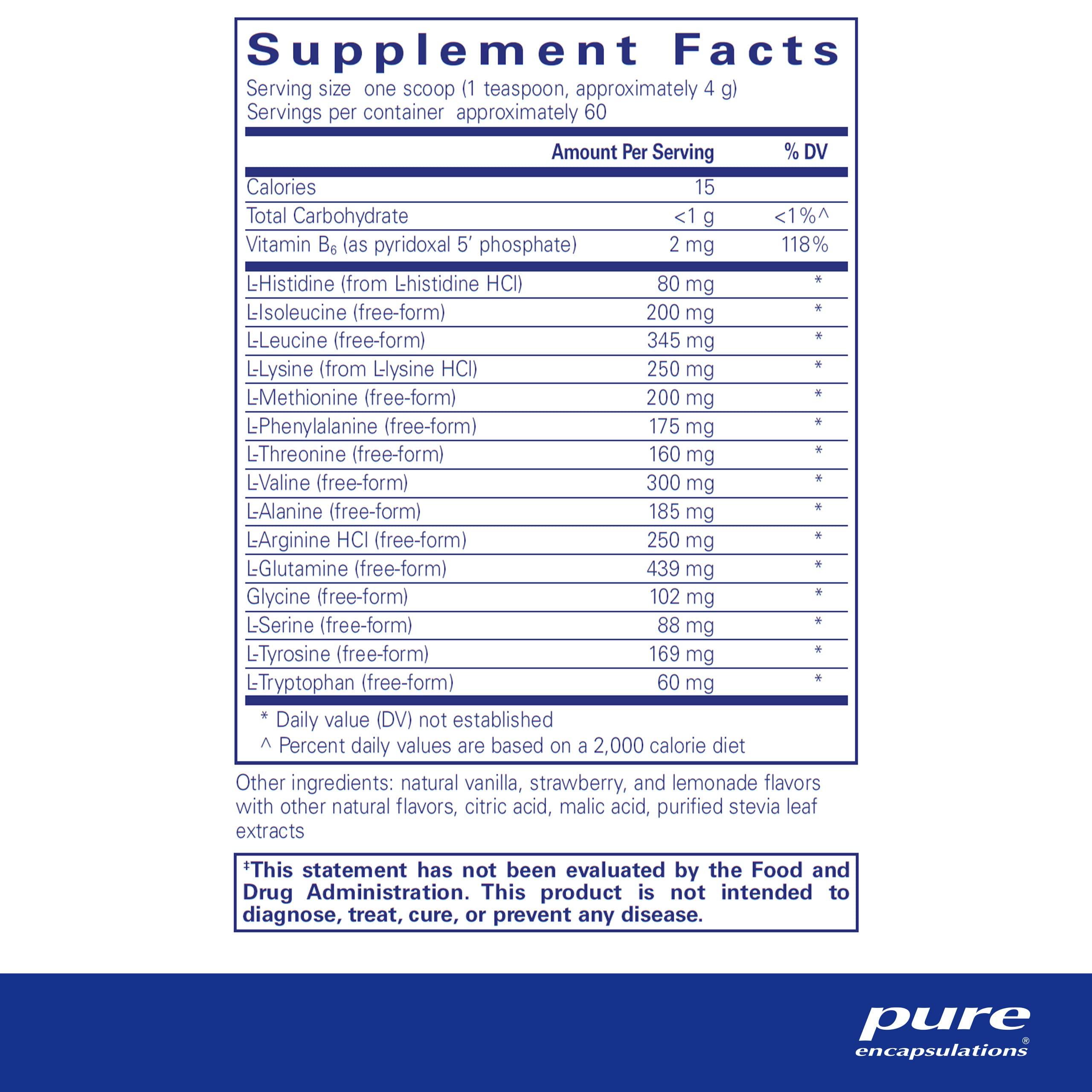 Pure Encapsulations Pure Encapsulations Amino Replete | Hypoallergenic Free-Form Amino Acid Powder Supplement | 8.5 Ounces Powder