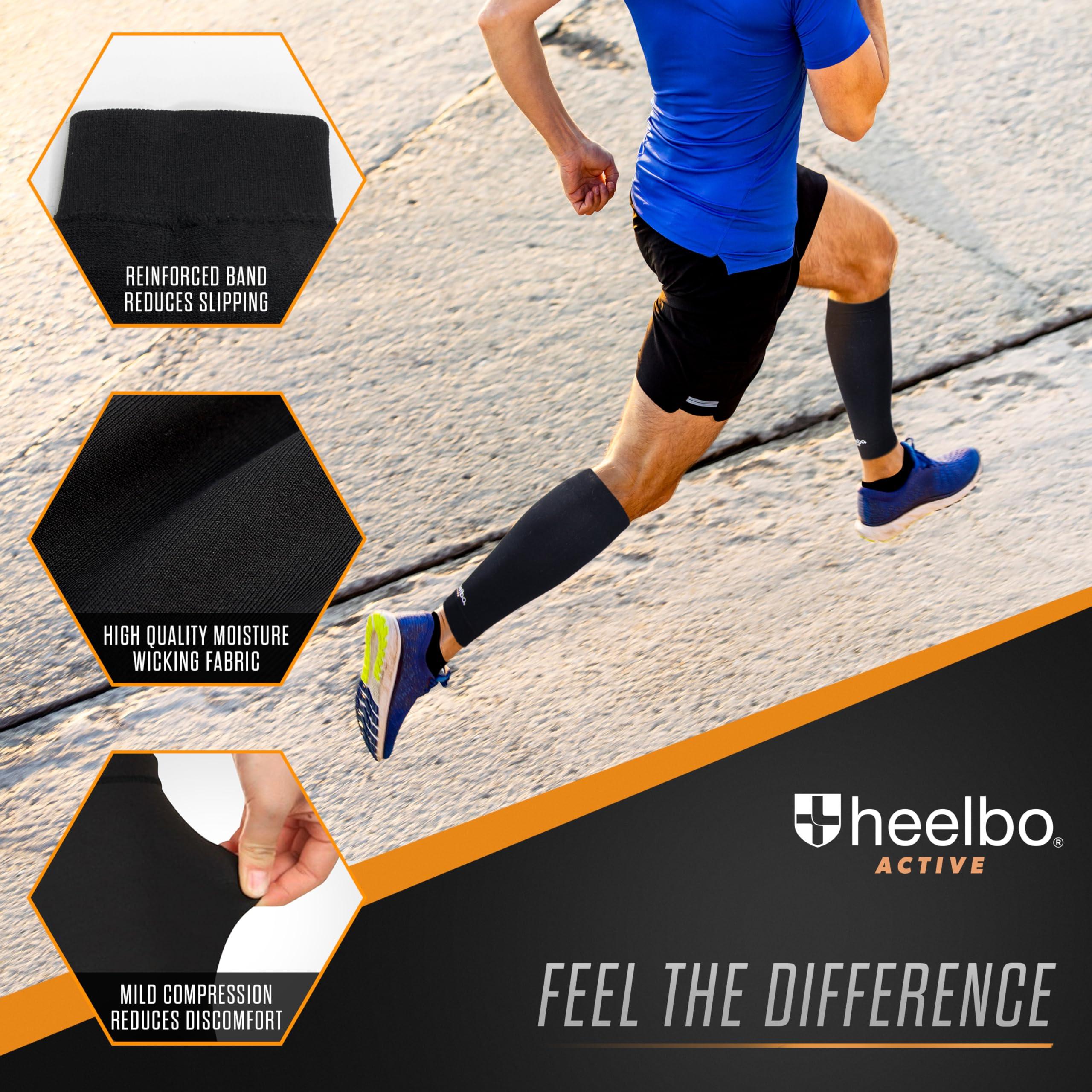 Heelbo Heelbo Copper Infused Calf Compression Sleeves, Support Muscle Recovery & Blood Circulation, All Day Comfort, Breathable, Moisture Wicking, Black, Small