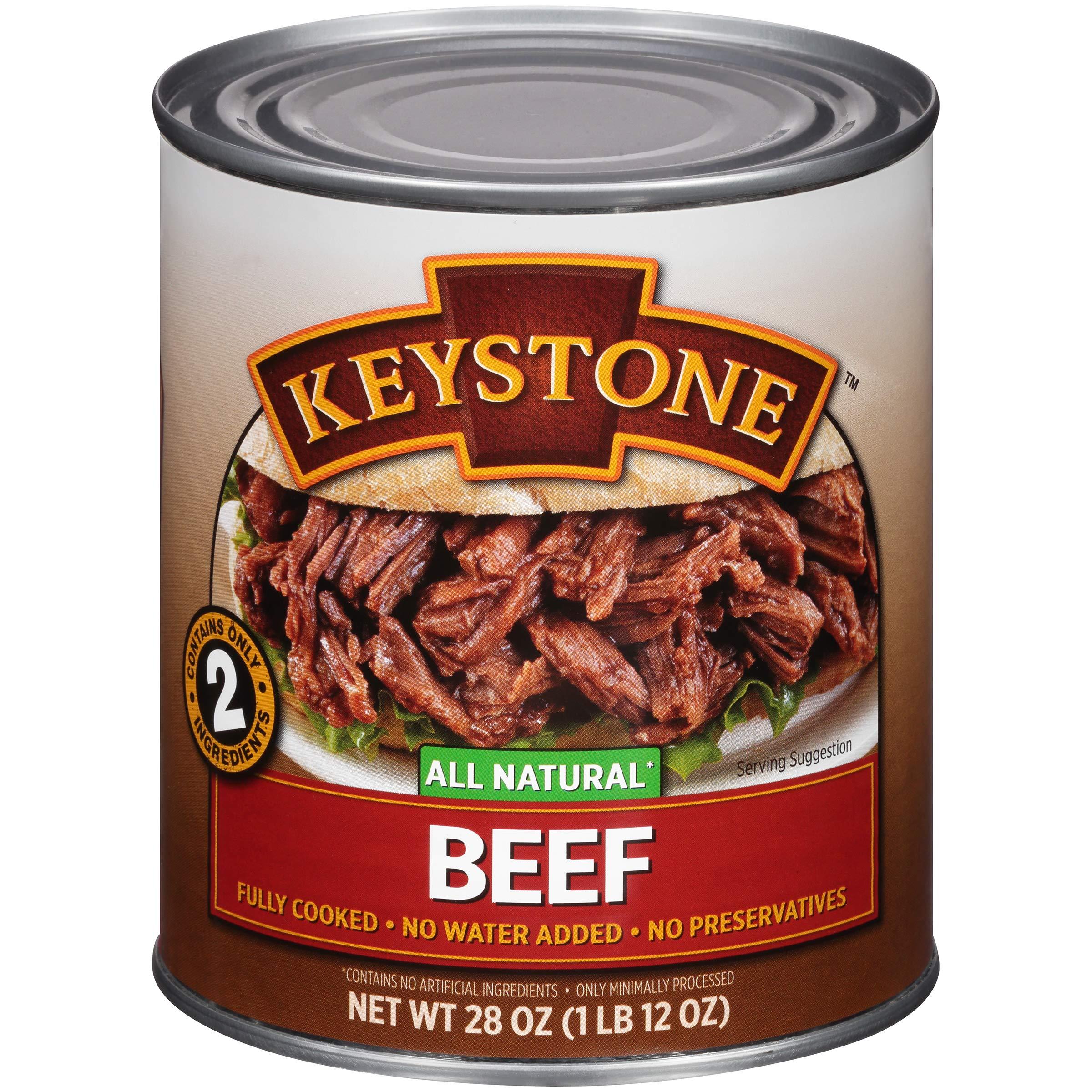 Keystone Meats Keystone Meats All Natural Canned Beef 28 Ounce Long Term Shelf Life Emergency Survival Food Canned Meat | Fully Cooked Ready to Eat Family Pack of 1