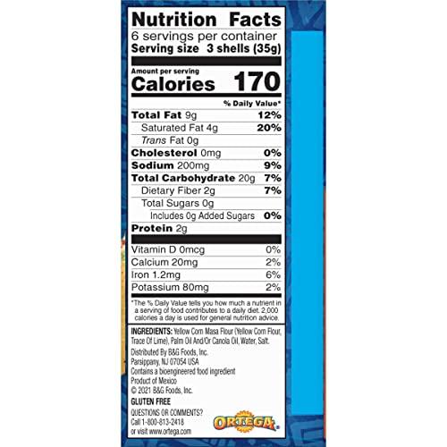 Ortega Ortega Taco Shells, Yellow Corn, 18 Count