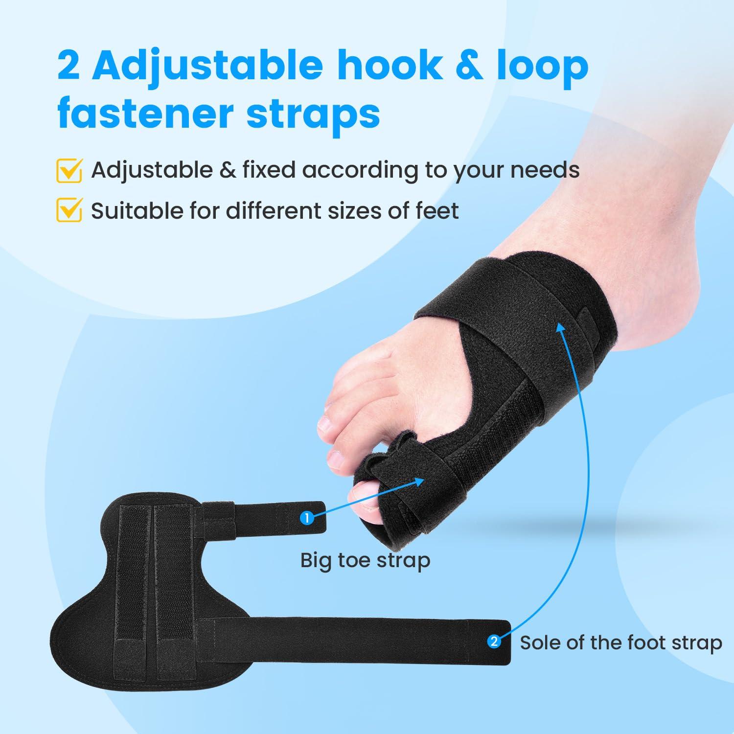 Sylong Broken Big Toe Splint Brace, Fracture Big Toe Protector for Dislocations, Injuries, Sprains, Big Toe Support with 2 Stainless Steel Plate - Right