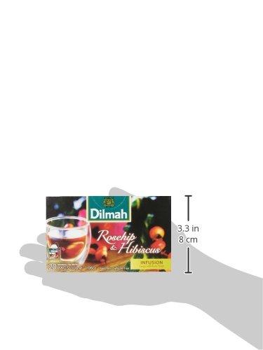 Dilmah Dilmah Herbal Rosehip and Hibiscus, 20 Teabags, 1.06-Ounce Boxes, (Pack of 6)