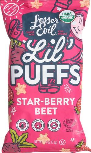 Lesserevil LesserEvil Organic Strawberry Beet Lil\' Puffs, 2.5 OZ (Pack of 2)