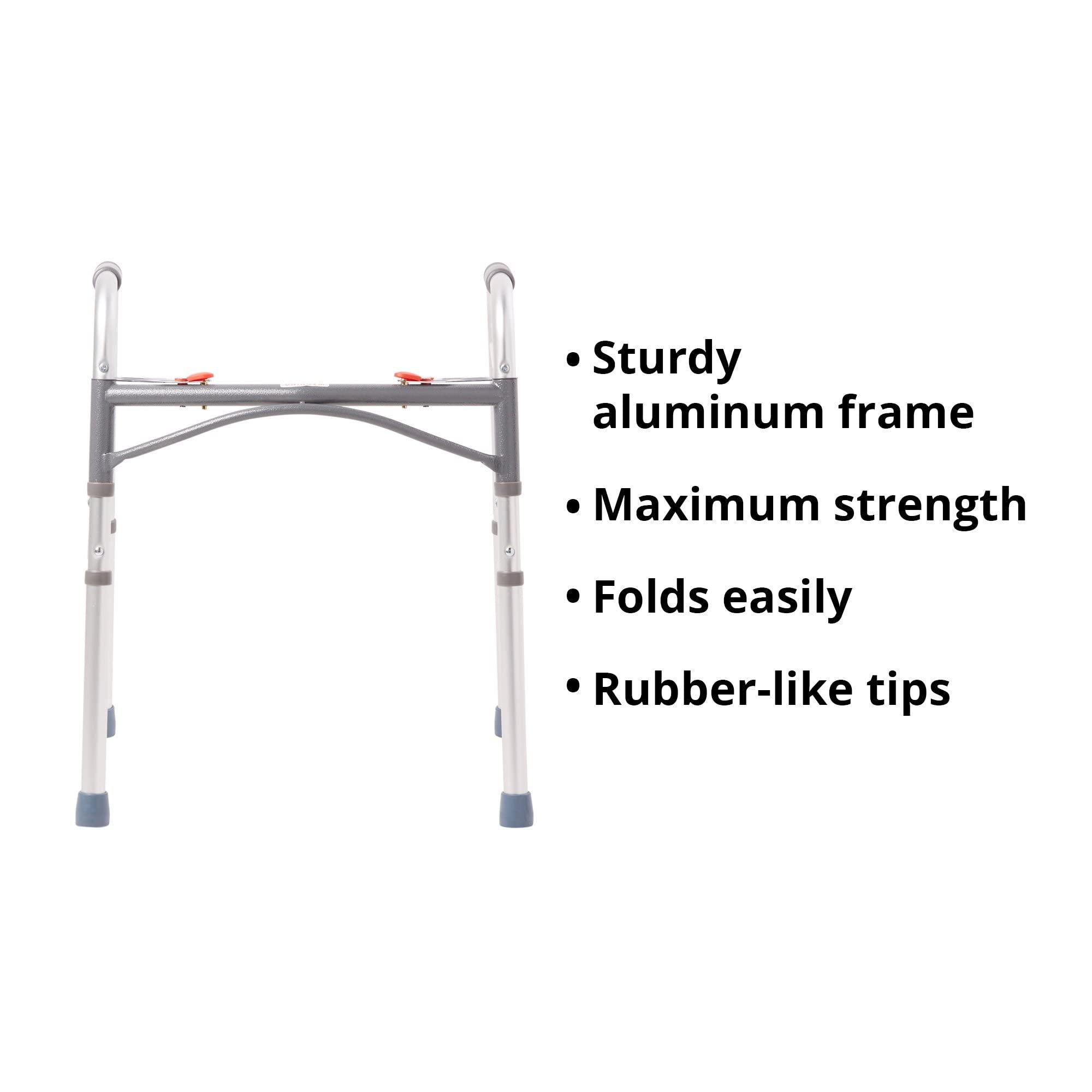 McKesson McKesson Folding Walkers, Aluminum, 32 in to 39 in, 350 lbs Weight Capacity