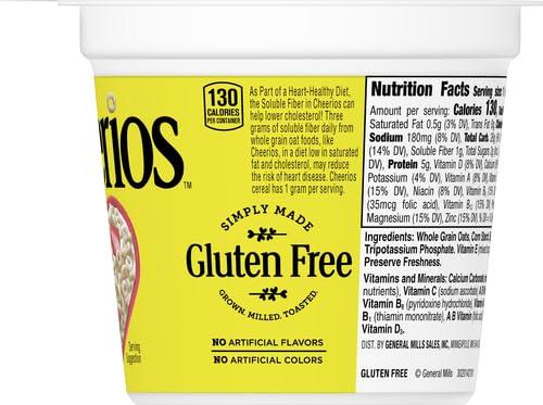 Cheerios Original Cheerios Heart Healthy Cereal Cup, 1.3 OZ Single Serve Cereal Cup