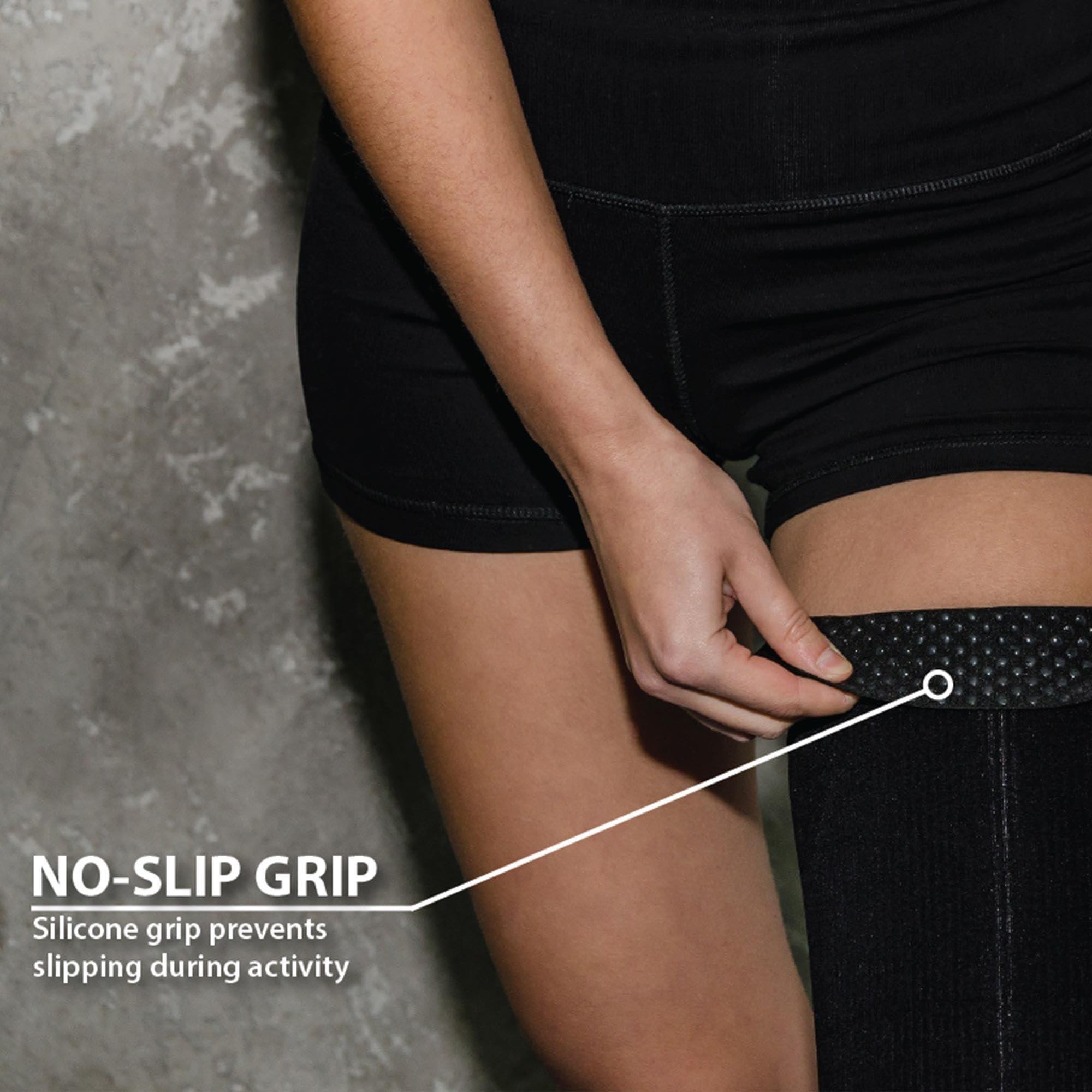 Zensah Zensah Thigh Compression Sleeve - Support for Pulled Hamstring, Quad Strain, Groin Compression Wrap for Men and Women (X-Large, 1 Single - Heather Grey)