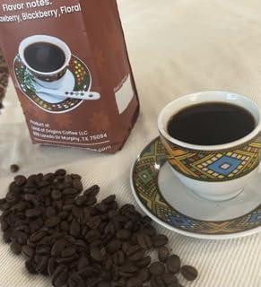 Land of Origins Coffee LLC LAND OF ORIGINS COFFEE ETHIOPIAN YIRGACHEFFE WHOLE BEANS COFFEE, medium roast, single-origin,100% Arabica, natural Ethiopian coffee 16oz (1 pound)