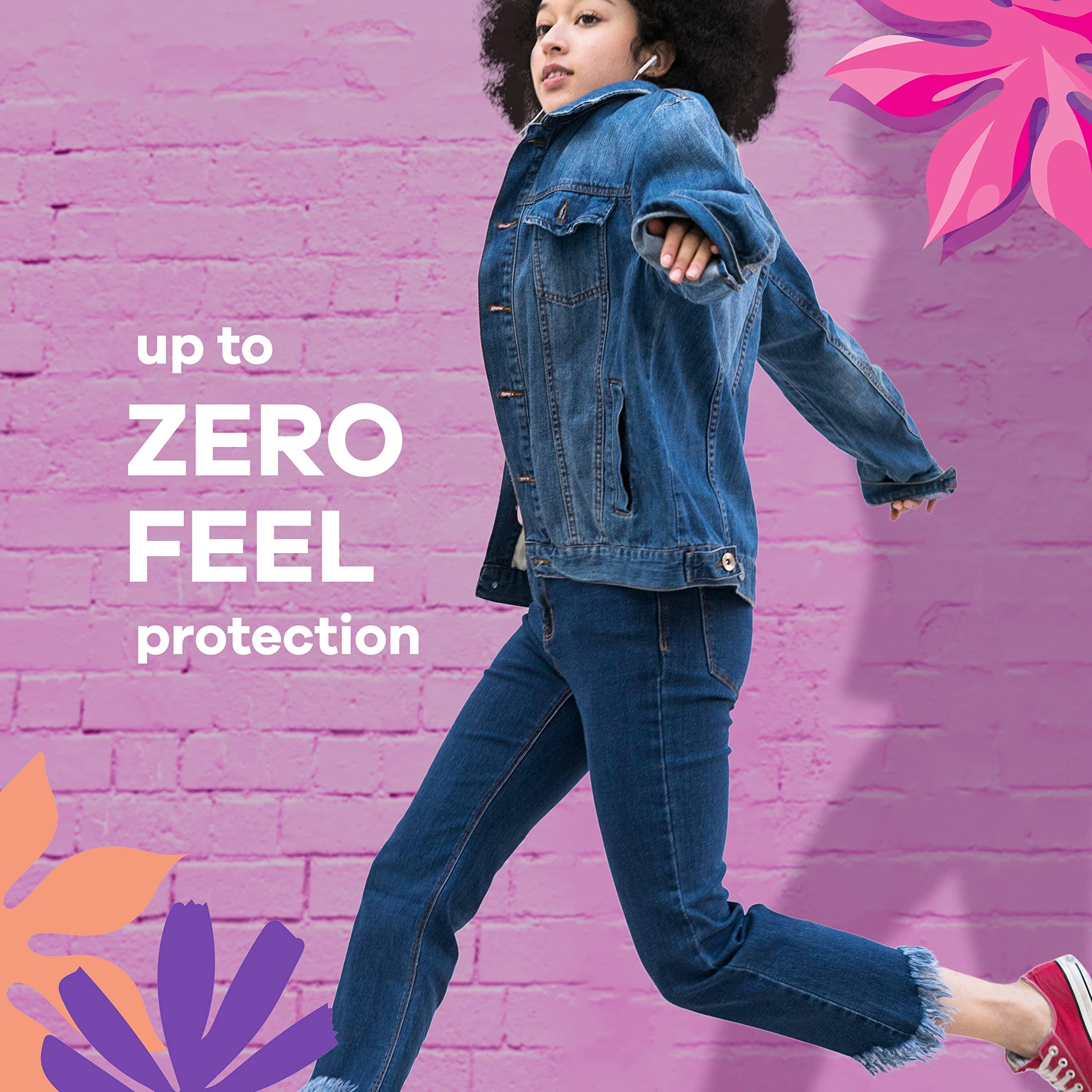 Always Always Radiant Feminine Pads for Women, Size 1 Regular, with Wings, Scented, 42 CT