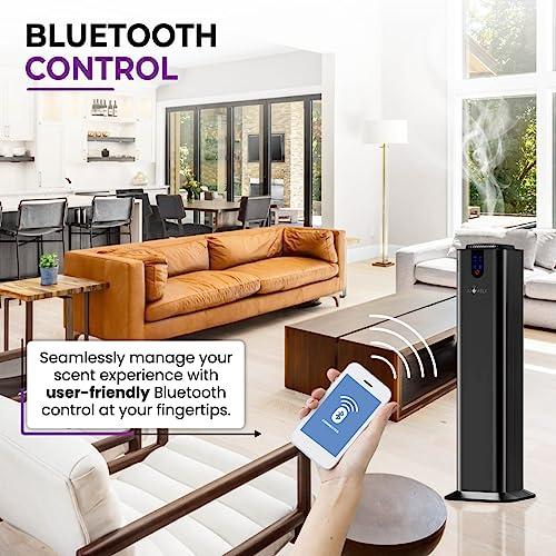 AROMELY Aromely Smart Bluetooth Scent Diffuser, Aromatherapy Nebulizing Waterless Diffuser for Home, Office & Room, Perfect Aroma Diffuser Up to 2,000 SQSF (Black)