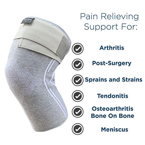 ArthritisHope ArthritisHope Knee Compression Sleeve made from Rayon Derived from Bamboo (7XL) for Knee Pain with Strap, Running, Weightlifting, Arthritis, Sports, Gym, ACL (Men and Women)