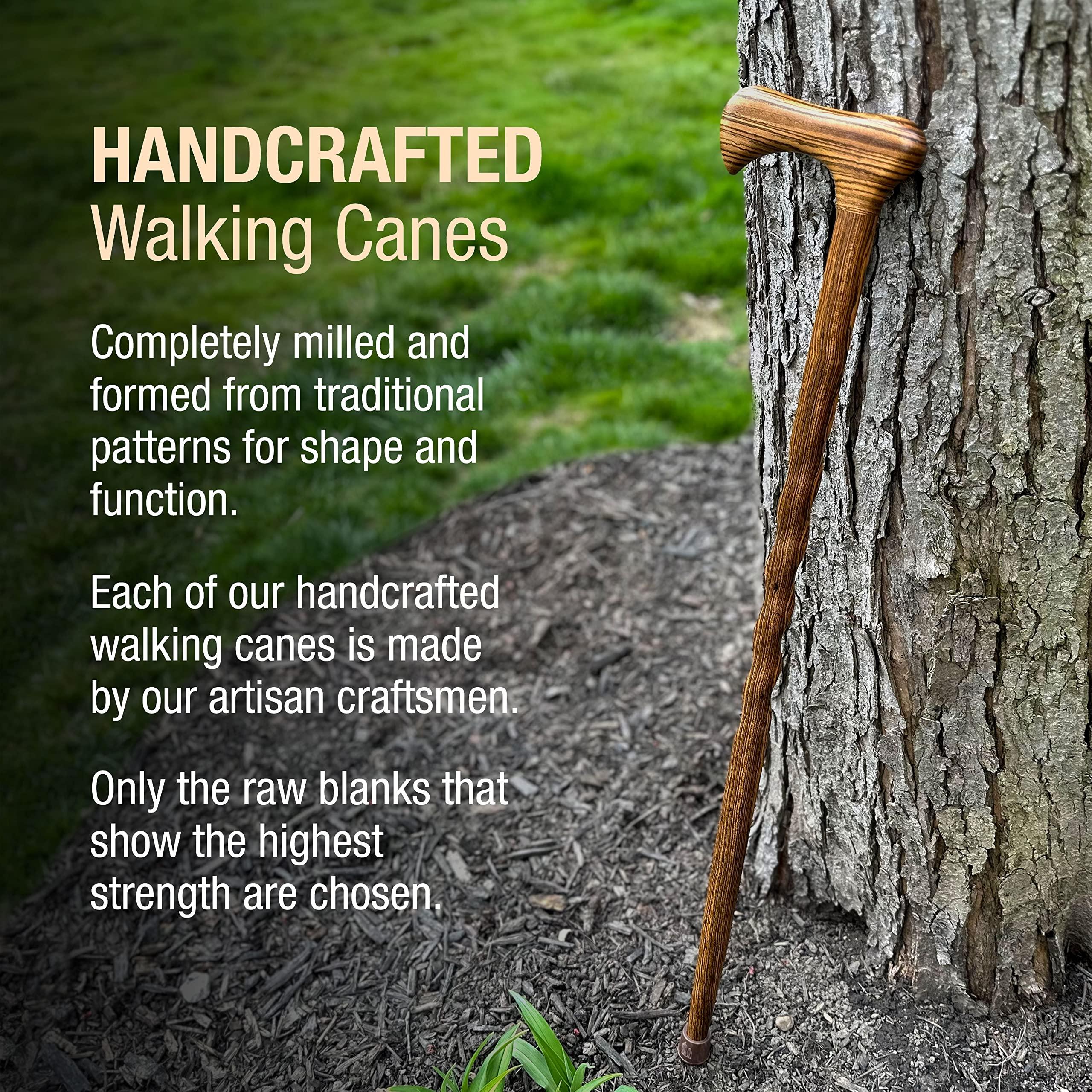Brazos Brazos Handcrafted Wood Walking Cane, Twisted Bocote, Traditional Style Handle, for Men & Women, Made in the USA, 37\"