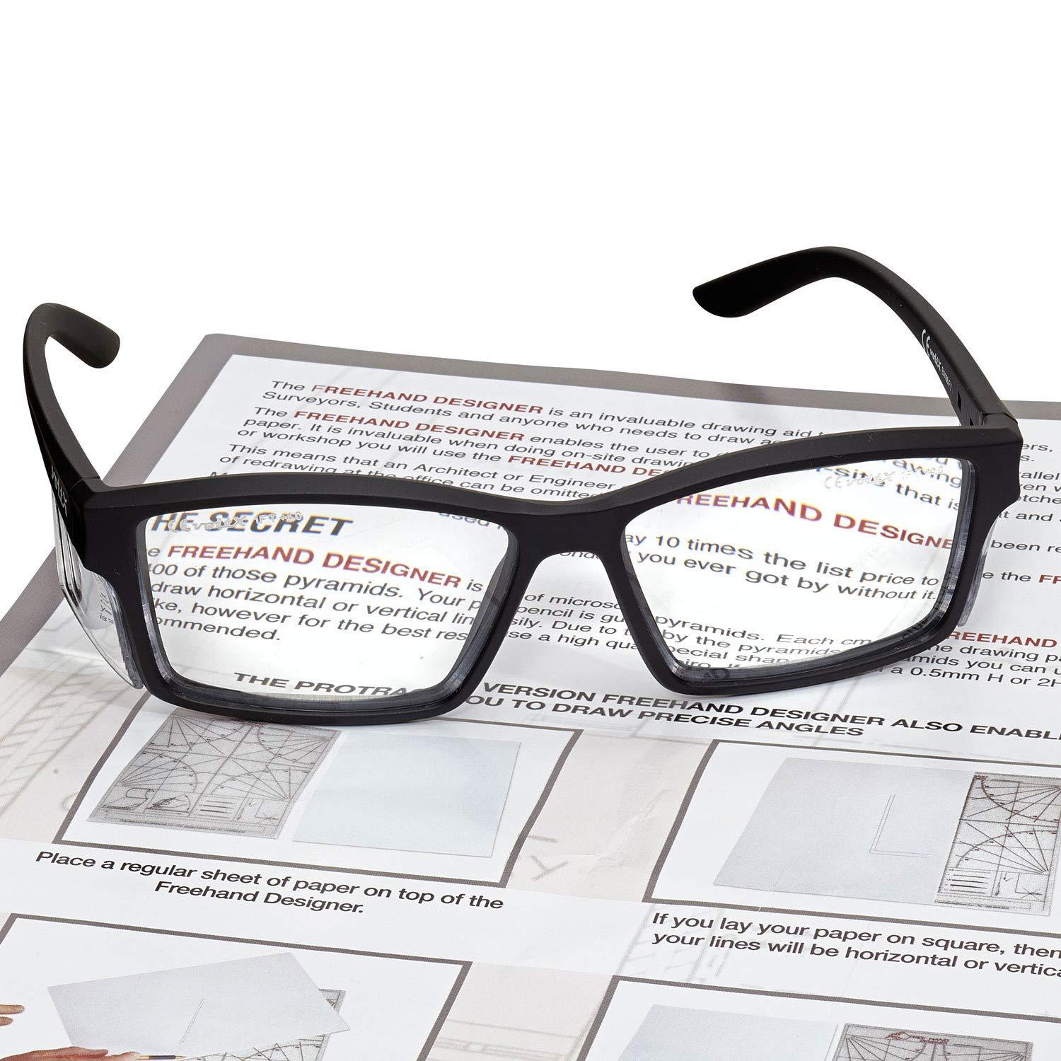 voltX voltX \'VISION\' Safety Readers, Full Lens Magnified Reading Safety Glasses (+3.0 Dioptre, Clear lens) ANSI Z87.1+ & CE EN166F - Anti fog coated UV400 lens