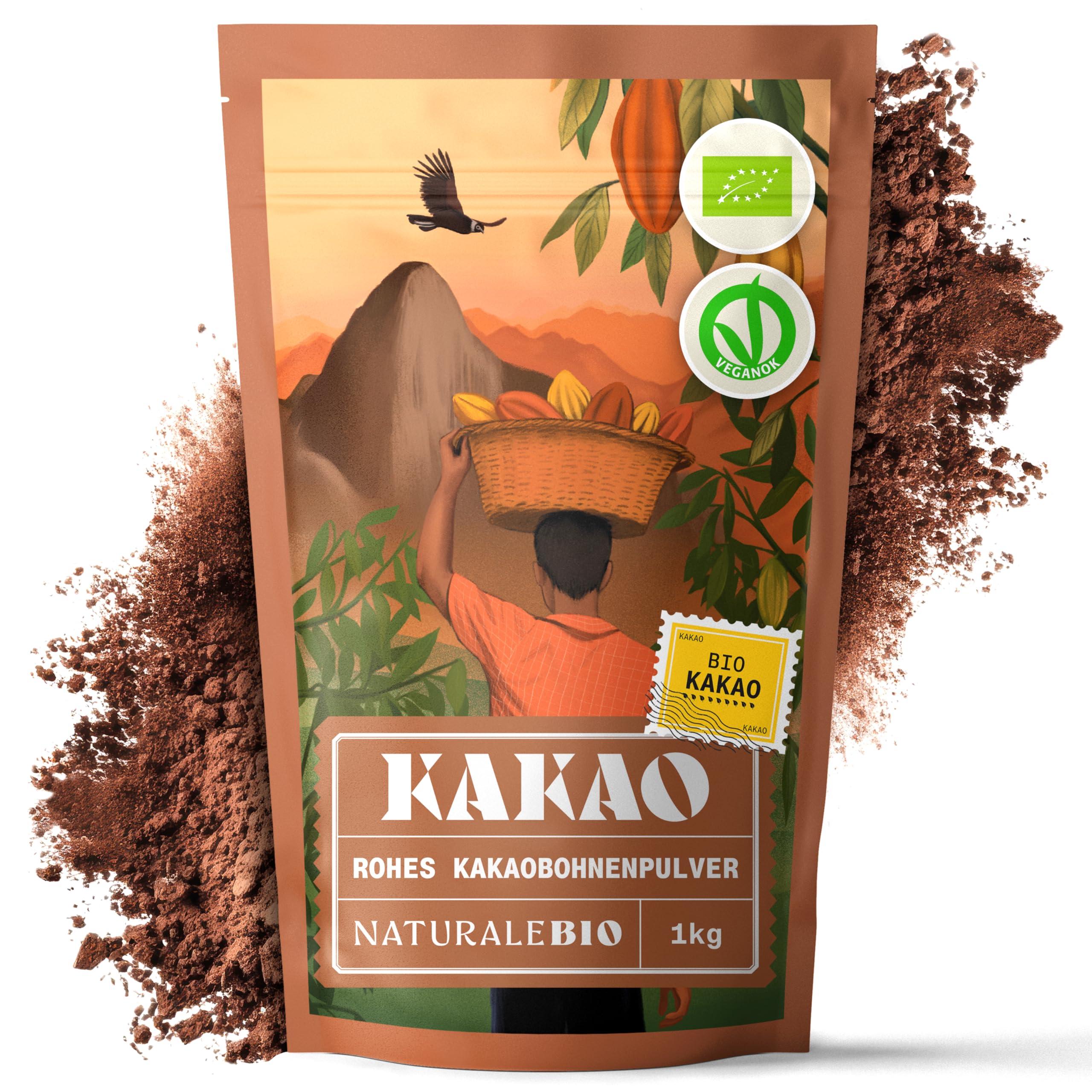 NaturaleBio NaturaleBio Organic Cacao Powder 35oz, Cocoa Powder Unsweetened, Natural and Pure - Produced from Raw Cacao Beans. Source of Magnesium, Manganese and Phosphorus