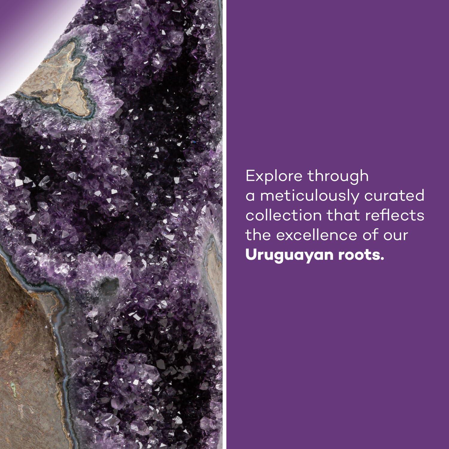 EMPORION EMPORION Large Natural Amethyst (8 lb to 10 lb) Crystal Clusters Stone from Uruguay Raw Geode Quartz - Deep Purple Color