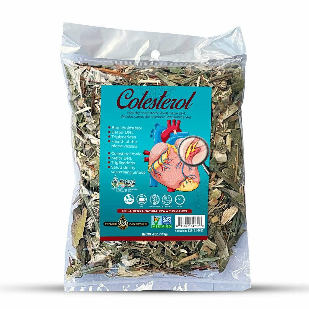 Natural De Mexico Colesterol Herbal/Tea 4 oz-113gr. Baja la Persion, el Colesterol y Triglicéridos