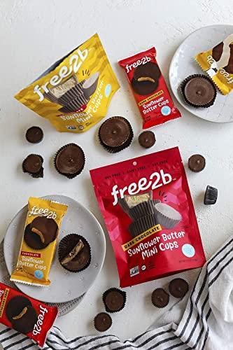 Free 2b Free 2b Sunflower Butter Mini Sun Cups, Safe for School and Allergy Friendly - Gluten-Free, Dairy-Free, Nut-Free, and Soy-Free - Chocolate, 4.2 oz Resealable Bag (Pack of 1)