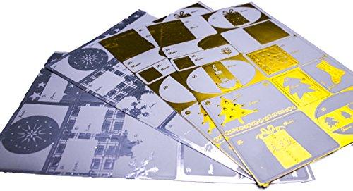 Paper and Presents Gift Tags For Christmas 48 Gold and Silver Foil Xmas Gift Tag Stickers Looks Great on Gift Boxes, Wrapping Paper, Gift Bags, Tissue Paper