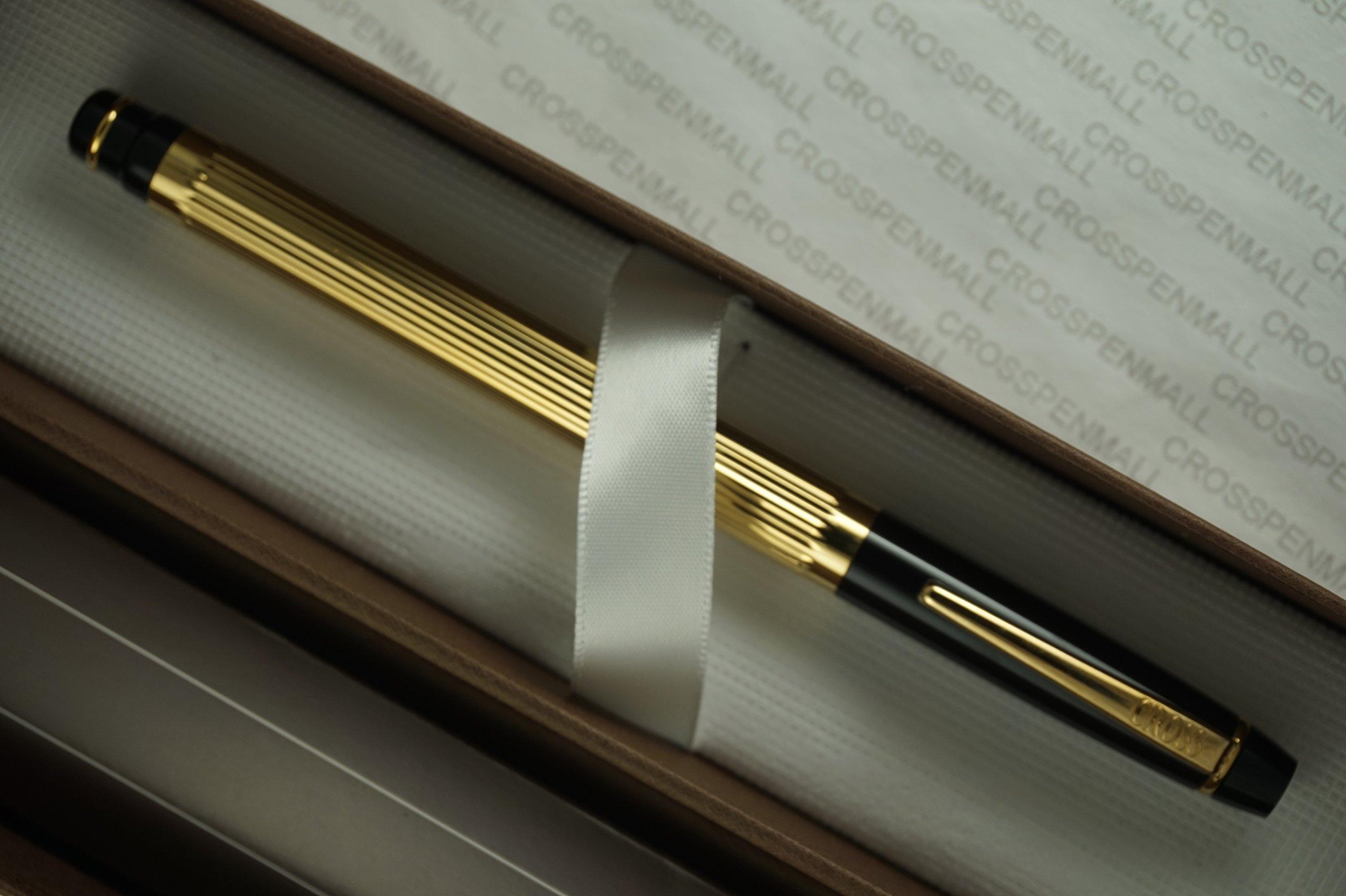 CROSS Cross Made in The USA Limited Edition Executive Series Metropolis Black and 22k Gold Rollerball Pen, Made in Lincoln, RI, USA