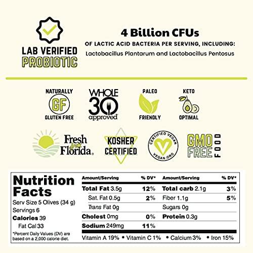 Olive My Pickle Live Culture & Probiotic Olives for Gut Health - GARLIC STUFFED OLIVE BUNDLE (3 PACK) by Olive My Pickle