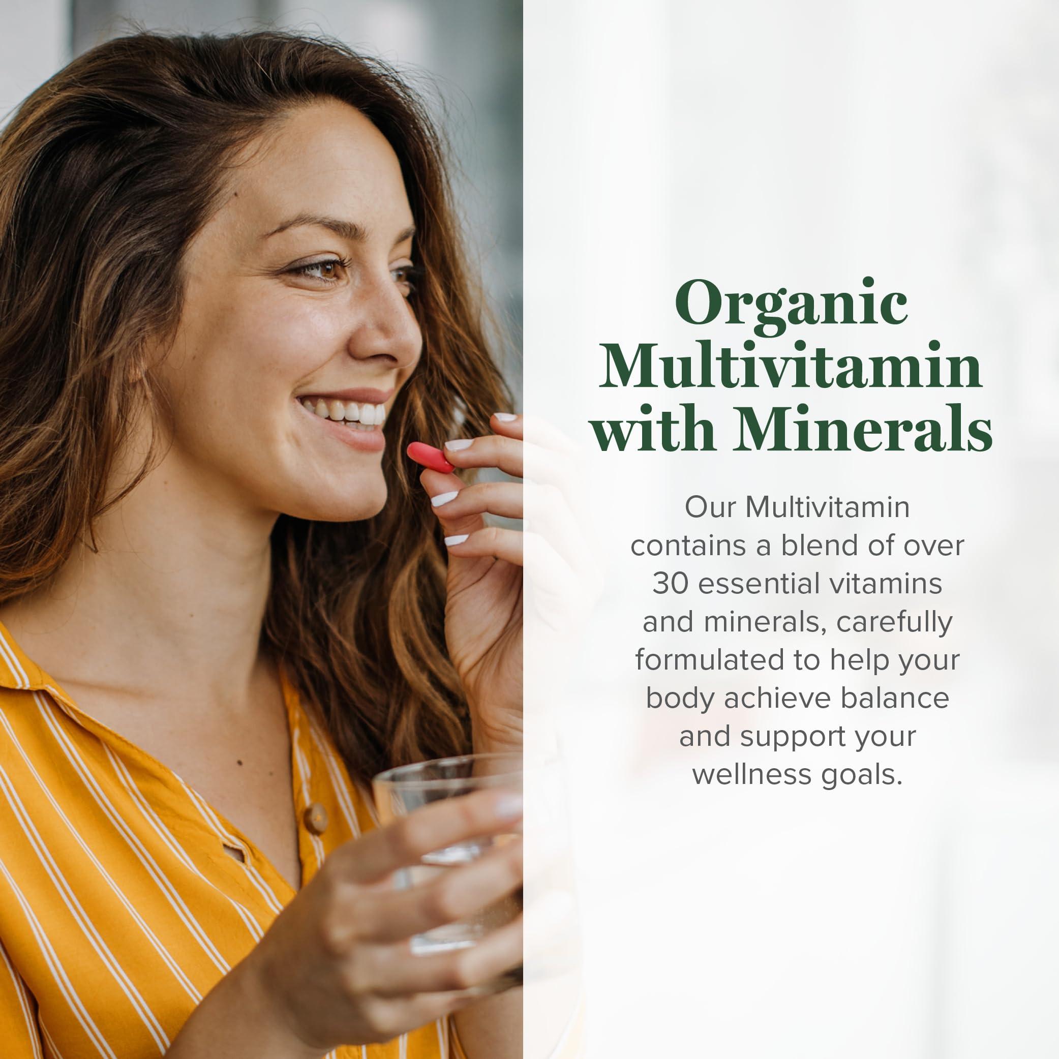 Global Healing Center Global Healing Center - USDA Organic Multivitamin for Women & Men - Vitamins Include A, C, D, & More for Your Overall Health & Wellness Needs - Complete Daily Multi Vitamin Nourishment (120 Capsules)