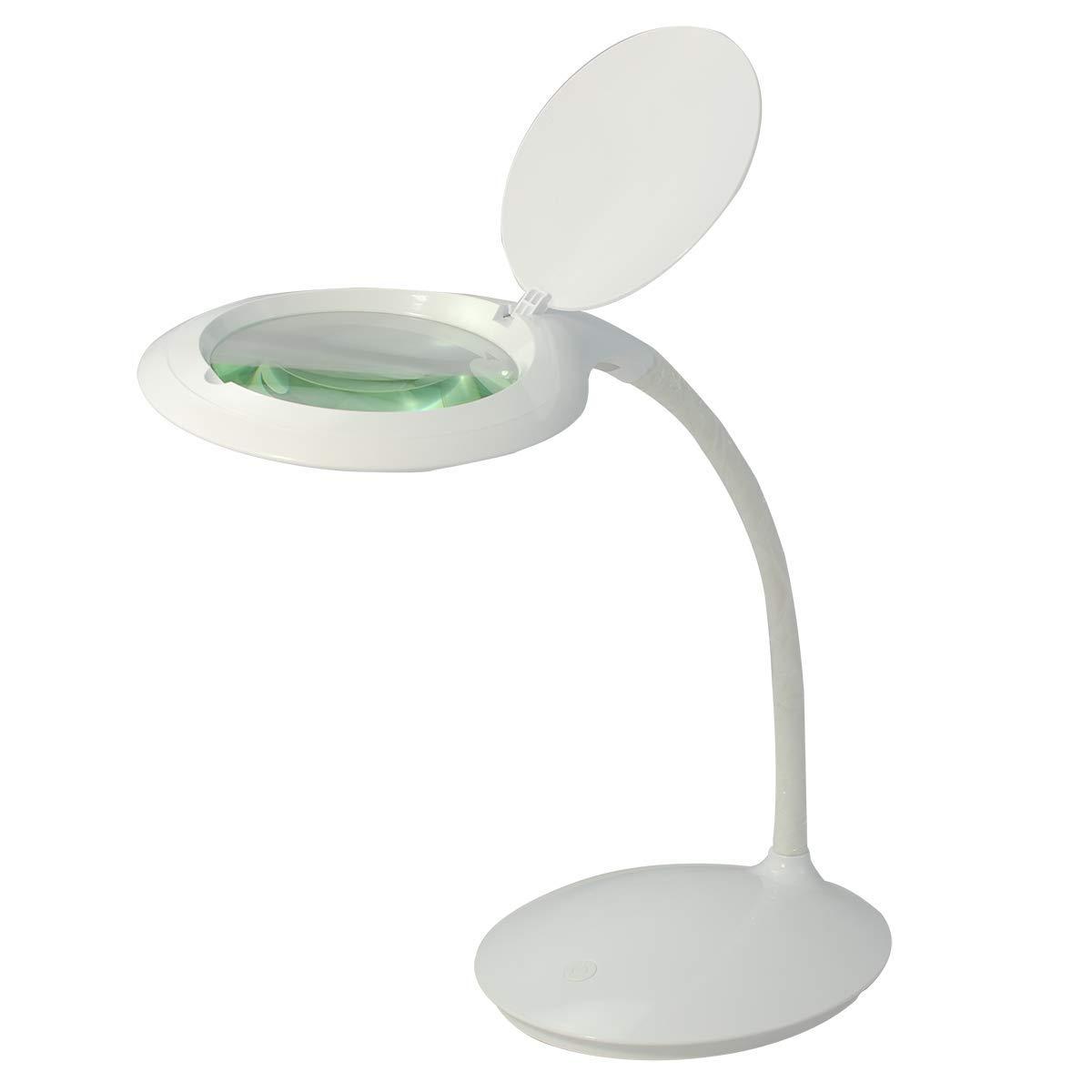 BoliOptics BoliOptics (Glass Lens) Professional LED Magnifying Lamp, Desktop Lamp (5 Diopter, 2.25X Magnification) Flexible Metal Gooseneck, Dimmable, 4 Adjustable Brightness Levels, Daylight Bright MG16201211