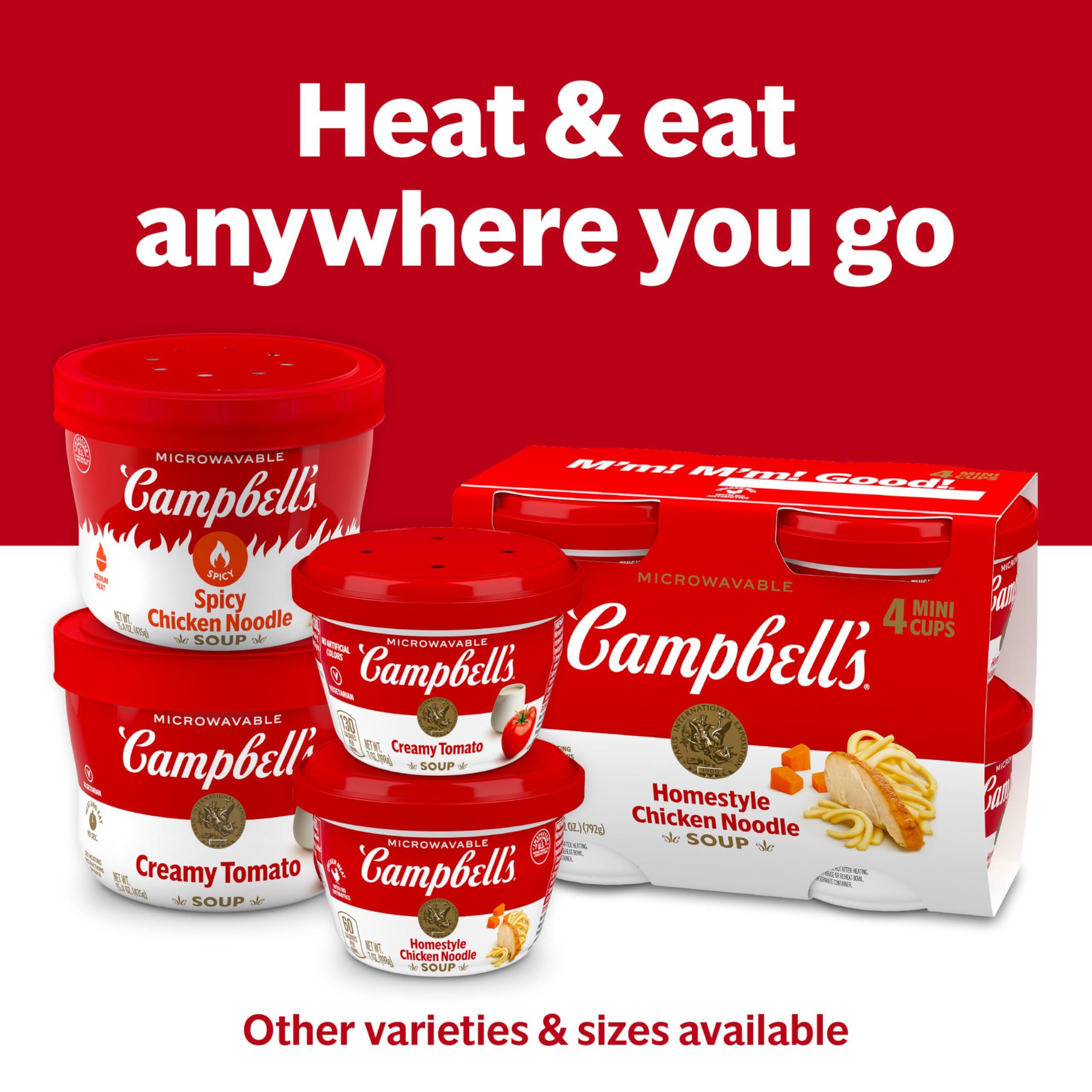 Campbell\'s Campbells Spicy Tomato Soup, 15.4 oz Microwavable Bowl (Pack of 8)