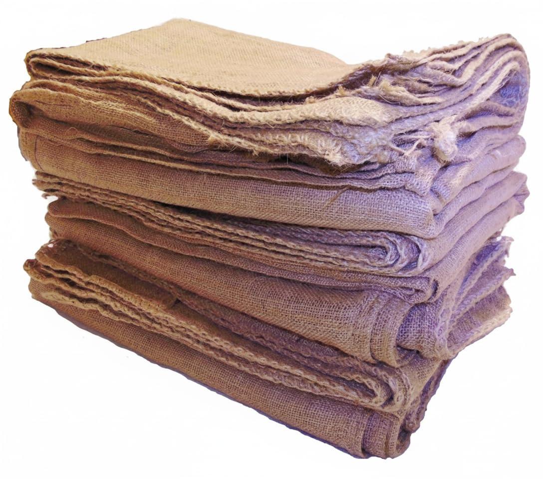 Jutemill 12 Pack Premium Large Burlap sack Bags | 24 x 40 inch New Coffee Bag | Potato Bag | Sack Race | Seed Preserve Sack | Natural Jute gunny-sacks made by 10 Ounce Burlap Fabric tight weaved