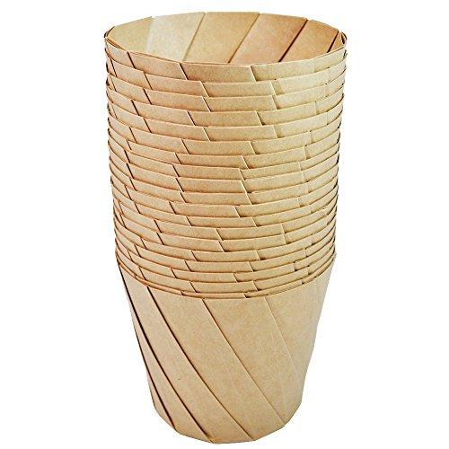 ??????(Artnap) Artnap AMOK003 Disposable Tableware, Brown, 4.9 x 3.3 x 3.9 inches (12.5 x 8.5 x 10 cm), Origami Cup, Pack of 20