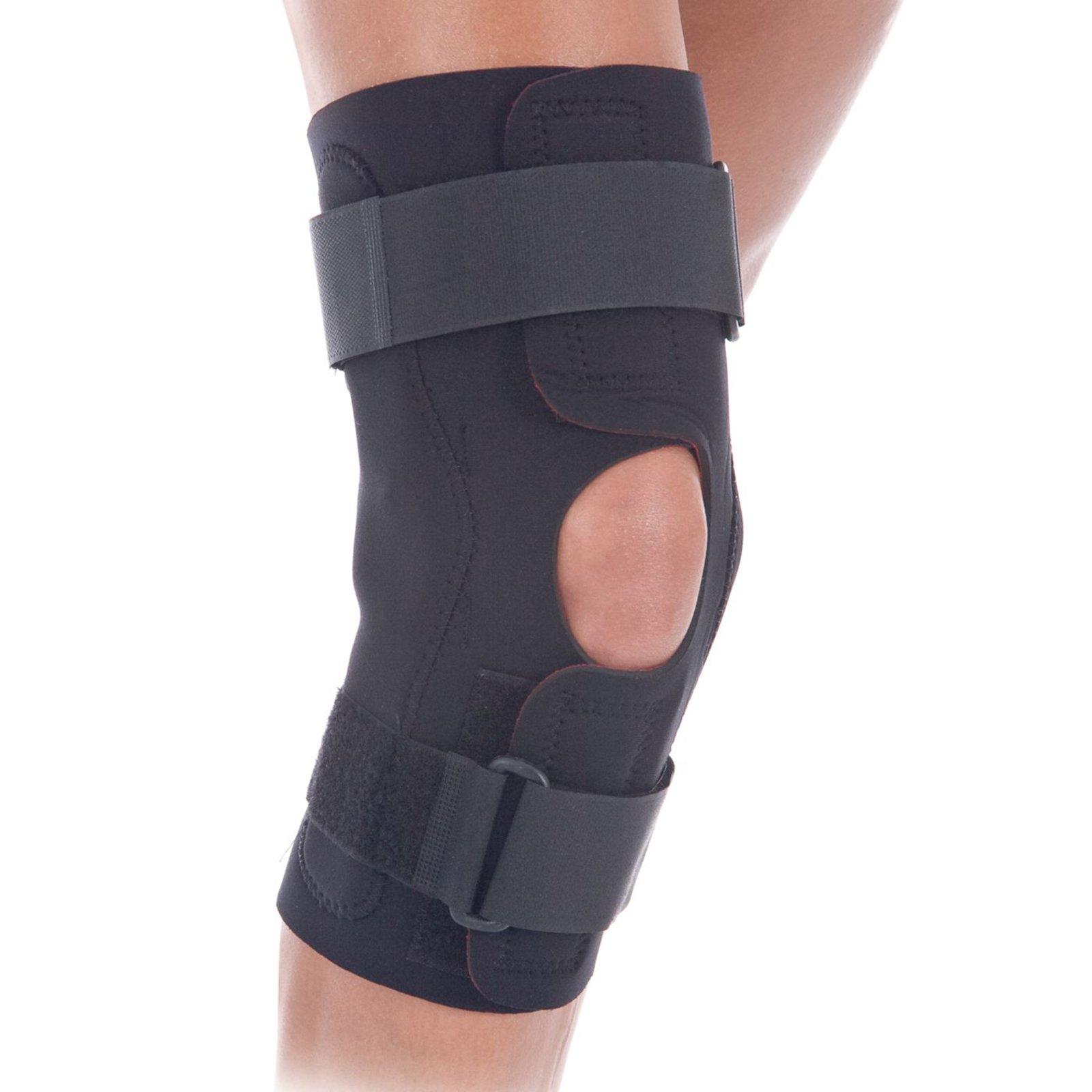 Rolyan Rolyan-68209 Fit Wraparound Hinged Knee Brace, Comfort Wrap Knee Support & Stabilizer for Right or Left Leg, Supports Knee Joints & Muscles for Sports Wear, Low Profile Hinges & Secure Straps, Medium